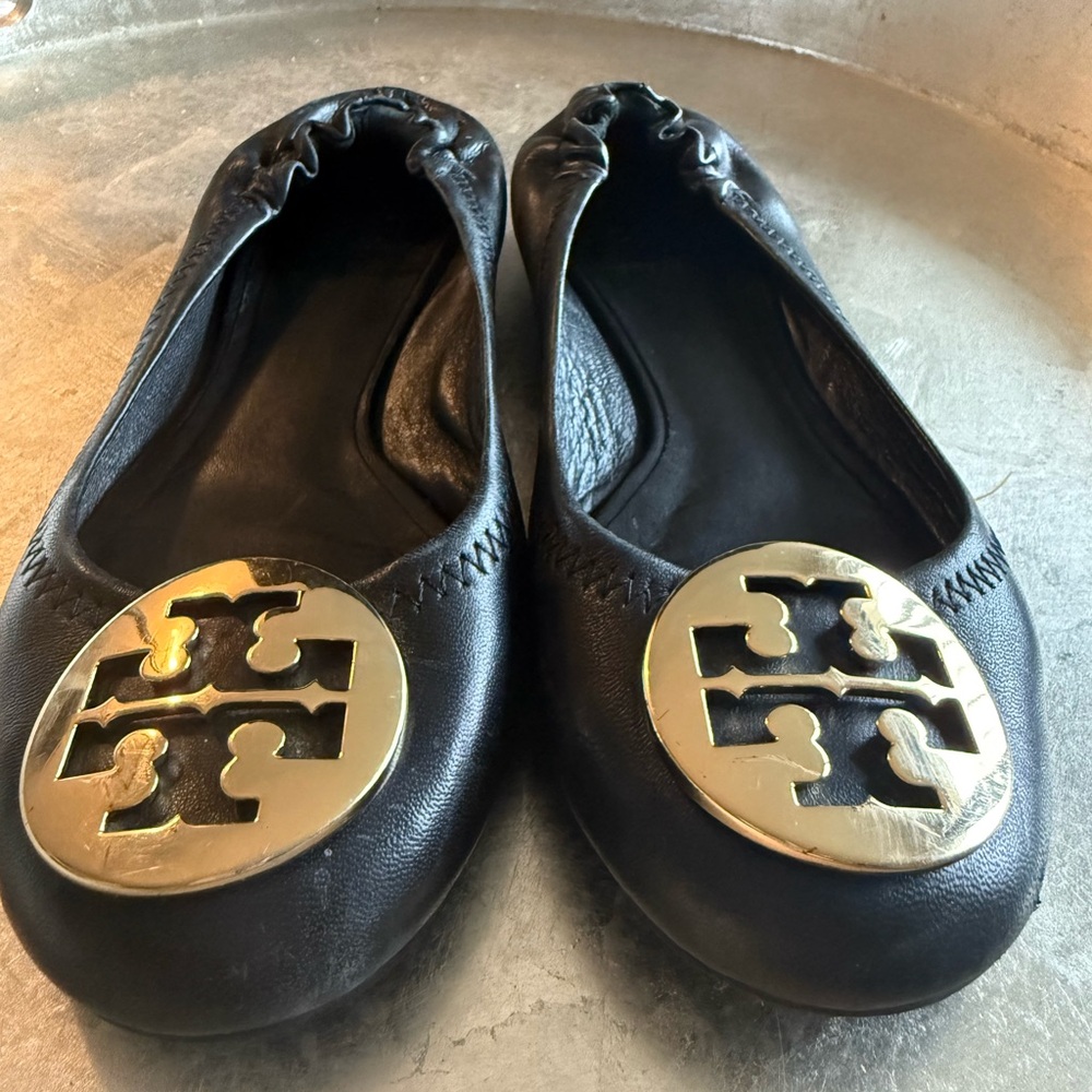 Tory Burch Black women’s Leather Ballet Flats size 5